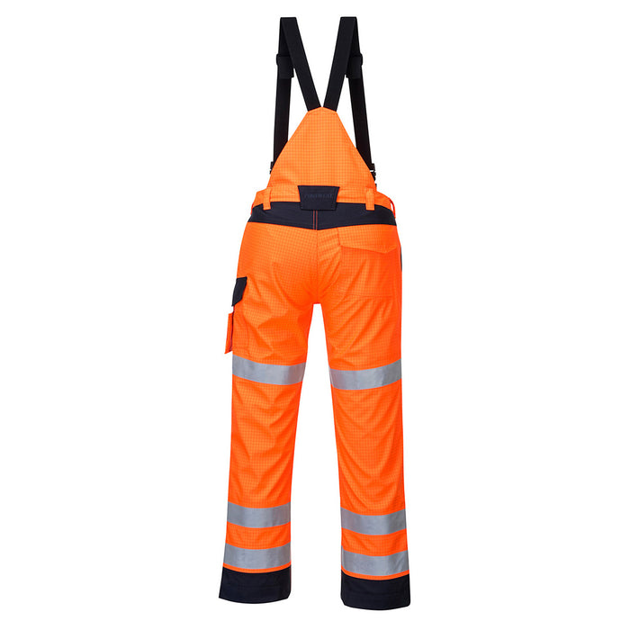 Portwest MV71 - Modaflame Rain+ Hi-Vis Multi-Norm Contrast FR Trousers - Orange/Navy
