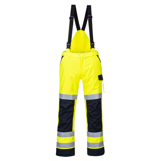 Portwest MV71 - Modaflame Rain+ Hi-Vis Multi-Norm Contrast FR Trousers - Yellow/Navy