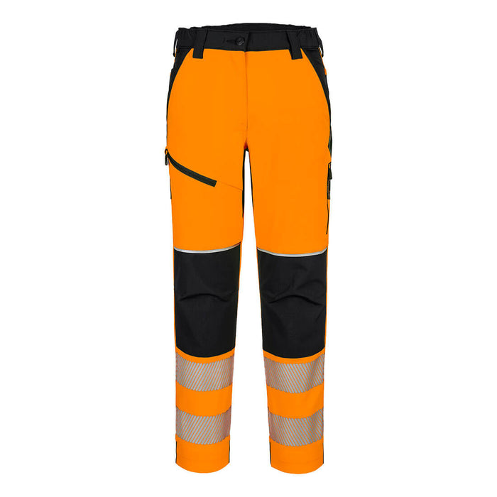 Portwest T141 - PW3 Hi-Vis Women's Stretch Trouser - Orange/Black