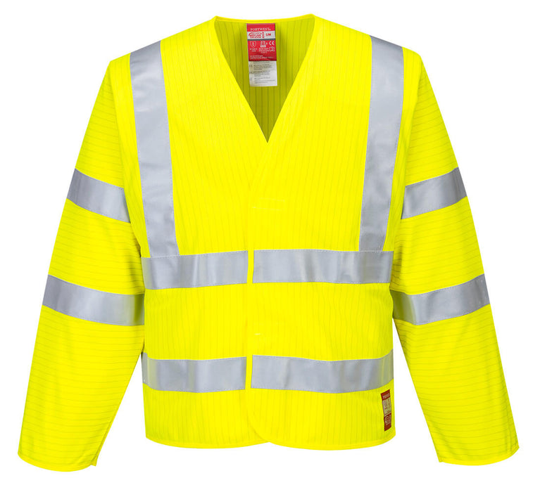 Portwest FR85 - Bizflame Hi-Vis FR Long Sleeve Vest - Yellow