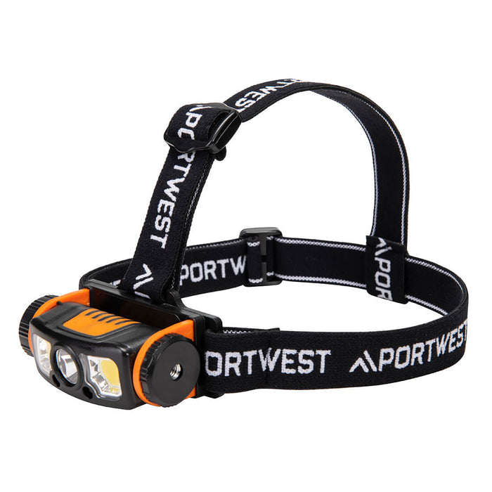 Portwest PA76 - LED motion sensor USB head light - Black/Orange PA76-BKO-One Size
