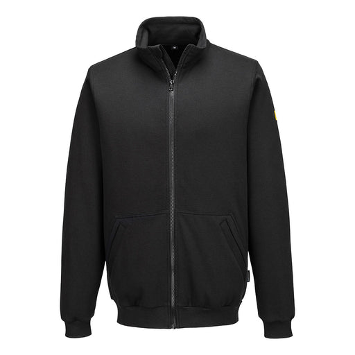 Portwest AS25 - Anti-Static ESD Zip Sweatshirt - Black
