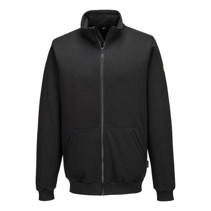 Portwest AS25 - Anti-Static ESD Zip Sweatshirt - Black
