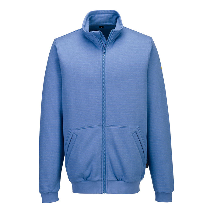 Portwest AS25 - Anti-Static ESD Zip Sweatshirt - Hamilton Blue