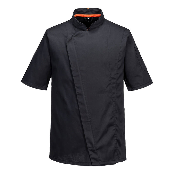 Portwest C739 - Chef's Mesh Air Pro Asymmetrical Jacket S/S - Black