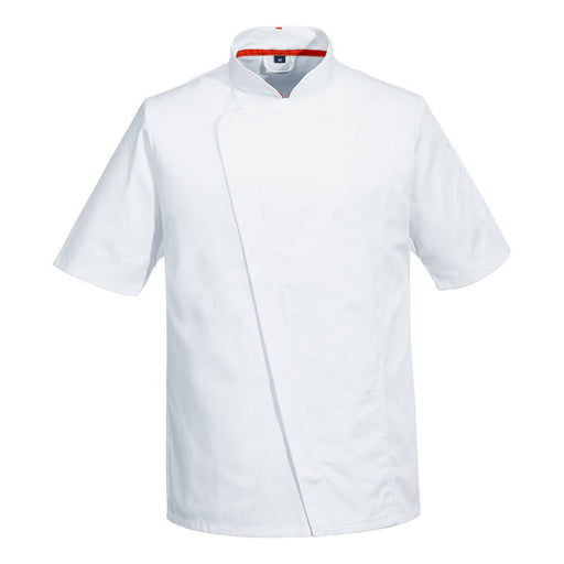 Portwest C739 - Chef's Mesh Air Pro Asymmetrical Jacket S/S - White