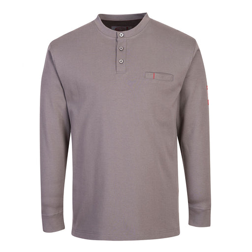 Portwest FR32 - Bizflame Knit FR Long Sleeve Henley - Grey