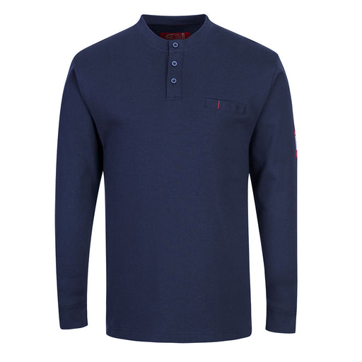 Portwest FR32 - Bizflame Knit FR Long Sleeve Henley - Navy