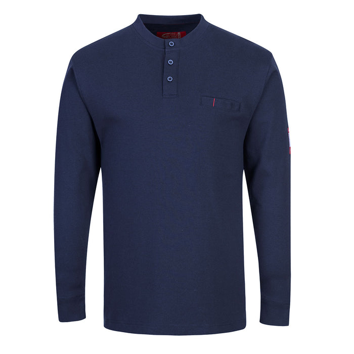 Portwest FR32 - Bizflame Knit FR Long Sleeve Henley - Navy