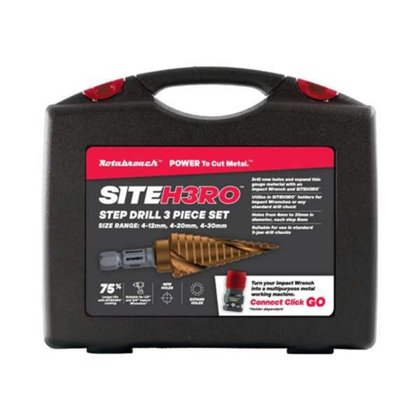 Rotabroach Rotabroach SITEH3RO Step Drill 3 Piece Kit Metric SHRSD1-DEF