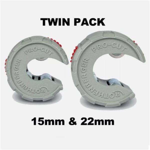 Rothenberger Rothenberger PRO-CUT Copper Tube Cutter Twin Pack 15 + 22mm 1000005177