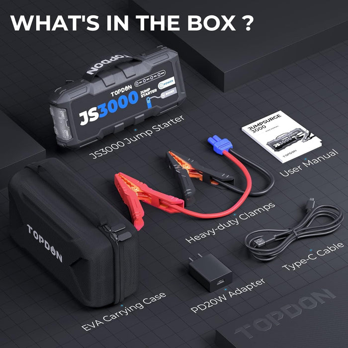 Topdon TOPDON JS3000 12V 3000A Battery Booster Jump Pack