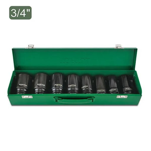 Toptul Toptul 3/4"Dr Deep Impact Socket Set 8pce 22-38mm GDAD0807