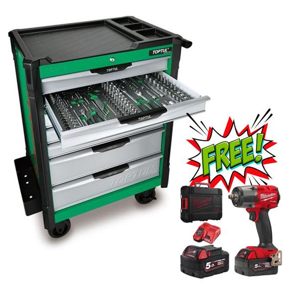 Toptul Toptul 213Pc W/7-Drawer Mechanics Tool Trolley QGE2132