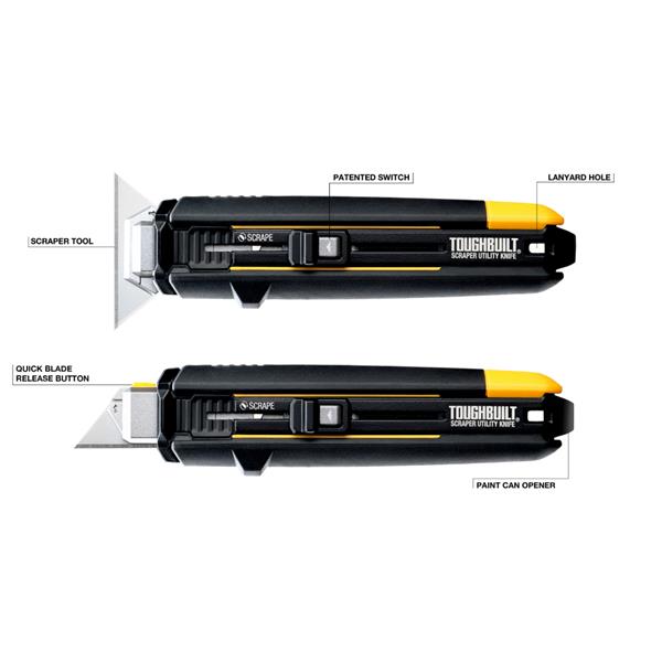 Toughbuilt Toughbuilt Scraper Utility Knife (Incl. 5 Utility Knife Blades) TB-H4S5-01
