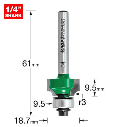 Trend Trend Rounding over 3.0mm radius x 9.5mm cut C074BX1-4TC