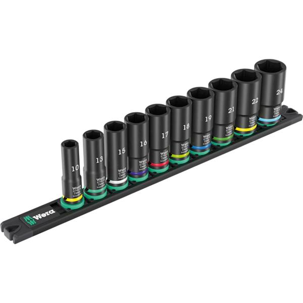 Wera Wera 9660 Magnetic Rail Impaktor Deep Socket Set 3/8" 10 Piece – 05005590001 WER-05005590001